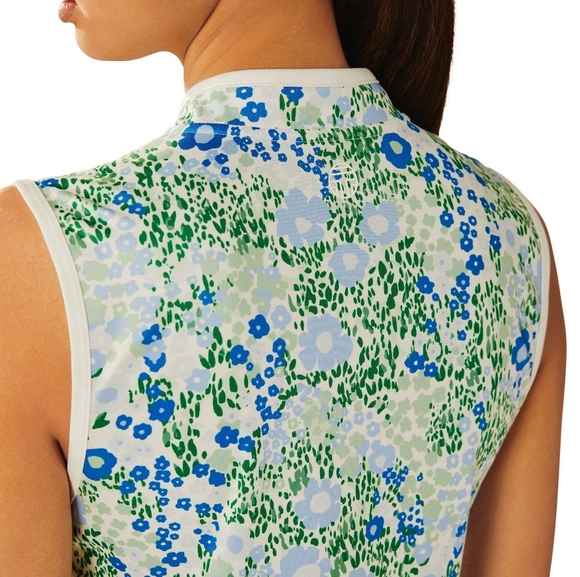 RINTED PERFORMANCE SLEEVELESS HALF-ZIP TOP - Picture 4 of 12